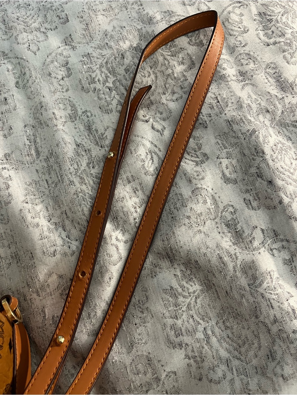 MCM Cognac Logo Mini Backpack Crossbody Bag - Picture 13 of 13